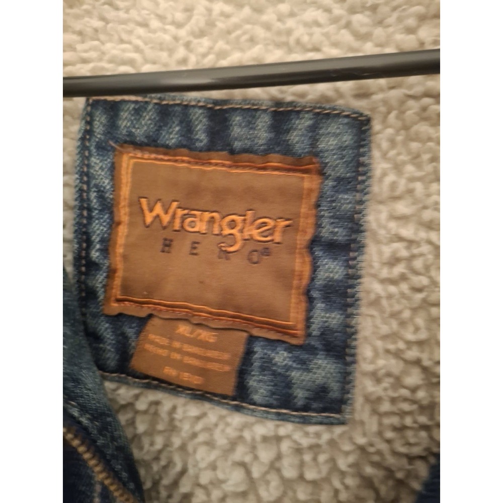 Vintage Wrangler Hero Size X Large Heavy Mens Denim Chore Jacket Cowboy Coat Kc - Picture 5 of 16